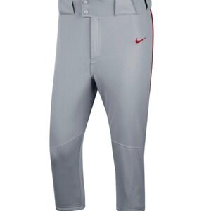 NIKE | Boys Medium Vapor Select High Pipped Baseball Pants BQ6444-056‎ Gray Red